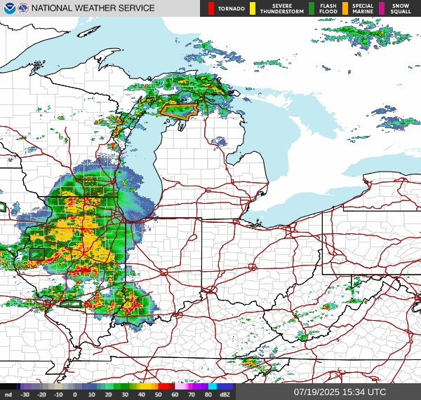 Weather radar map